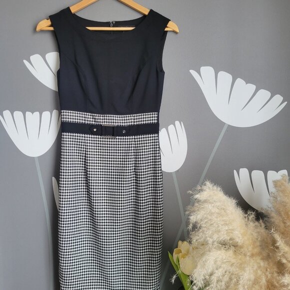 WHBM Color Block Houndstooth Sheath Dress - Picture 6 of 8